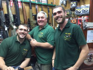 Tim (centre) with sons James (left) and Tom (right)